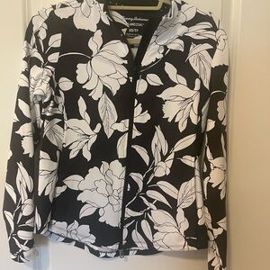 Tommy Bahama Black and White Floral Utility Jacket